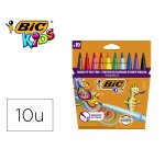 Rotulador bic kids visaquarelle estuche de 10 colores punta pincel tinta base de agua