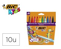 Rotulador bic kids visaquarelle estuche de 10 colores punta pincel tinta base de agua