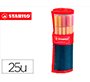 Rotulador stabilo punta de fibra point 88 estuche rollerset de 25 colores surtidos