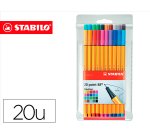 Rotulador stabilo punta de fibra point 88 estuche de 20 unidades colores surtidos