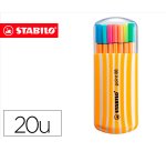 Rotulador stabilo punta de fibra point 88 zebrui estuche de 20 unidades colores neon surtidos