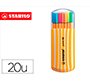 Rotulador stabilo punta de fibra point 88 zebrui estuche de 20 unidades colores neon surtidos
