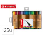 Rotulador stabilo punta de fibra point 88 estuche de 25 unidades colores surtidos