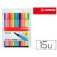 Rotulador stabilo acuarelable pen 68 estuche de 10 colores estandar + 5 colores neon