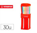 Rotulador stabilo acuarelable pen 68 estuche de 24 colores estandar + 6 colores neon