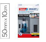 Velcro autoadhesivo tesa tiras 10 cm x 50 mm color negro blister de 2 unidades unidades