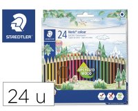 Lapices de colores staedtler upcycled wood ecologico 24 colores en caja de carton