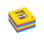 Bloc de notas adhesivas quita y pon post-it super sticky 101x101 mm con 90 hojas rayado pack de 6 bloc colores