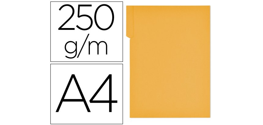 Subcarpeta cartulina gio din a4 pestaña derecha 250 g/m2 amarillo