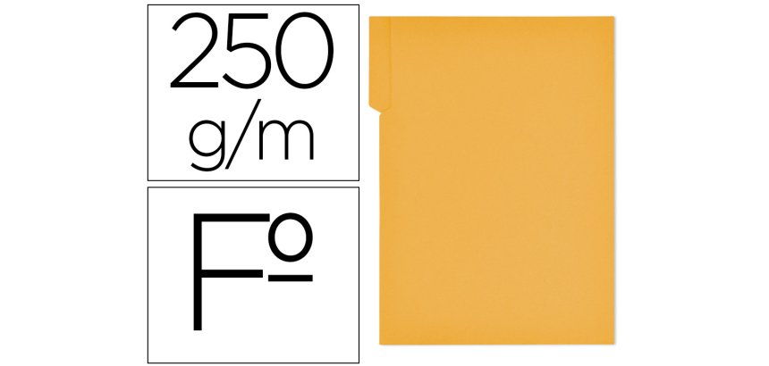 Subcarpeta cartulina gio folio pestaña derecha 250 g/m2 amarillo