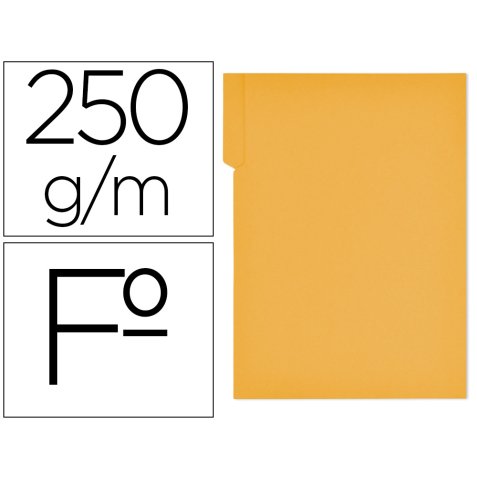 Subcarpeta cartulina gio folio pestaña derecha 250 g/m2 amarillo