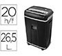 Destructora de documentos q-connect antiatascos seguridad 4p capacidad de corte 20h clips grapas tarjetas y cd 26l