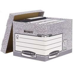 Cajon fellowes carton reciclado para almacenamiento de archivo capacidad 4 cajas de archivo tamaño din a4