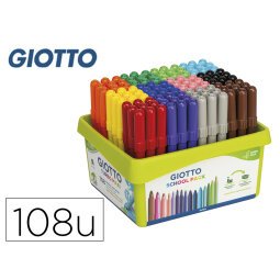 Rotulador giotto turbo maxi school pack de 108 unidades 12 colores x 9 unidades