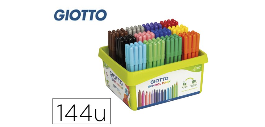 Rotulador giotto turbo color school pack de 144 unidades 12 colores x 12 unidades