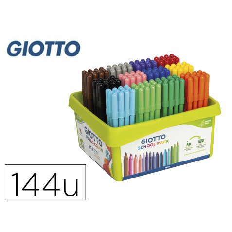 Rotulador giotto turbo color school pack de 144 unidades 12 colores x 12 unidades