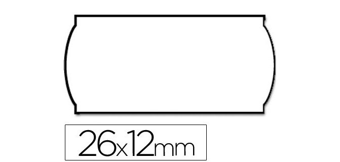 Etiquetas meto onduladas 26x12 mm blanca adh.1 removible rollo de 1500 etiquetas troqueladas para etiquetadora tovel