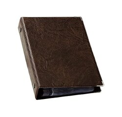 Tarjetero durable visifix 4 anillas 25 fundas con indice alfabetico para 200 tarjetas visitas 57x90 mm color marron