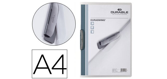 Carpeta Durable Duraswing® dossier pinza de plástico lateral giratoria polipropileno din a4 grafito 30 hojas