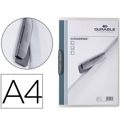 Carpeta Durable Duraswing® dossier pinza de plástico lateral giratoria polipropileno din a4 grafito 30 hojas