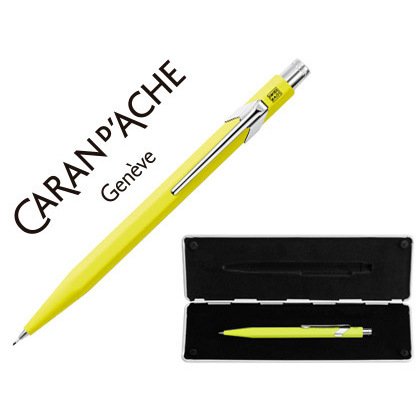 Portaminas caran d'ache 844 0,7 mm con estuche amarillo fluor