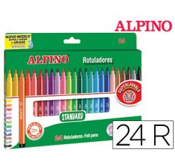 Rotulador alpino standard caja de 24 unidades colores surtidos