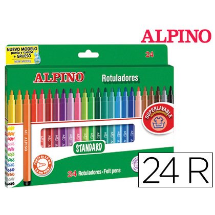 Rotulador alpino standard caja de 24 unidades colores surtidos