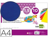Goma eva liderpapel din a4 60g/m2 espesor 1,5mm azul paquete de 10 hojas