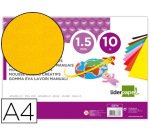Goma eva liderpapel din a4 60g/m2 espesor 1,5mm amarillo paquete de 10 hojas
