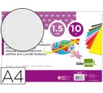 Goma eva liderpapel din a4 60g/m2 espesor 1,5mm blanco paquete de 10 hojas