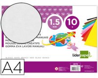 Goma eva liderpapel din a4 60g/m2 espesor 1,5mm blanco paquete de 10 hojas