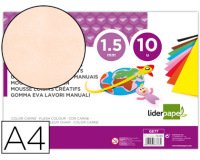 Goma eva liderpapel din a4 60g/m2 espesor 1,5mm carne paquete de 10 hojas