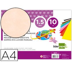 Goma eva liderpapel din a4 60g/m2 espesor 1,5mm carne paquete de 10 hojas