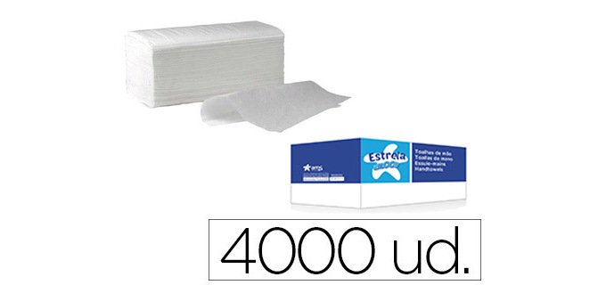 Toalla de papel secamanos amoos engarzada 2 capas 21x22 cm caja de 4000 unidades