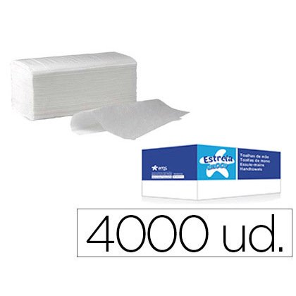 Toalla de papel secamanos amoos engarzada 2 capas 21x22 cm caja de 4000 unidades