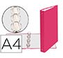 Carpeta Exacompta forrada polipropileno 4 anillas 30mm - A4 - Rosa
