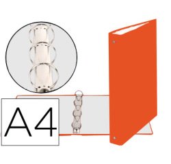 Carpeta Exacompta forrada polipropileno 4 anillas 30mm - A4 - Naranja
