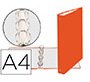 Carpeta Exacompta forrada polipropileno 4 anillas 30mm - A4 - Naranja