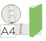Carpeta Exacompta forrada polipropileno 4 anillas 30mm - A4 - Verde anis