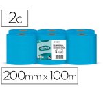 Papel secamanos amoos 2 capas professional 192 mm x 125 m color azul paquete de 6 rollos