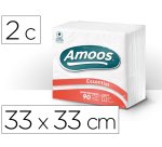 Servilleta celulosa amoos 33x33 cm 2 capas paquete de 90 unidades