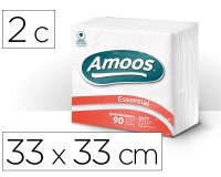 Servilleta celulosa amoos 33x33 cm 2 capas paquete de 90 unidades