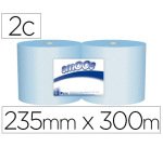 Papel secamanos industrial amoos 2 capas 222 mm x 300 m color azul paquete de 2 rollos