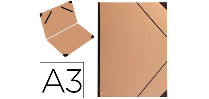 Carpeta planos clairefontaine din a3 con gomas kraft marron verjurado