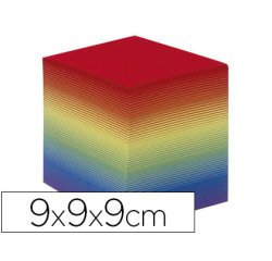 Taco papel quo vadis encolado colores arco iris 680 hojas 100% reciclado 90x90x90 mm 90 gr