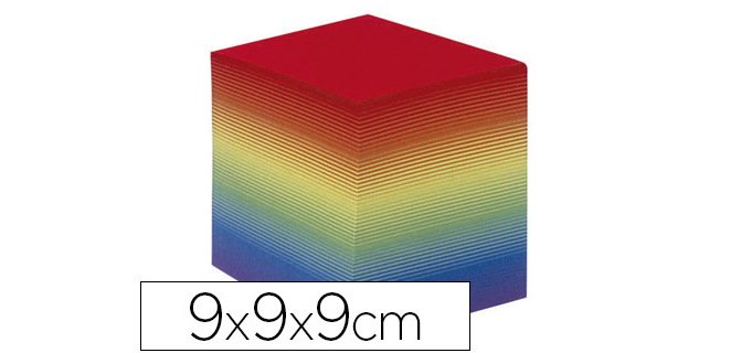 Taco papel quo vadis encolado colores arco iris 680 hojas 100% reciclado 90x90x90 mm 90 g