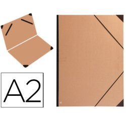 Carpeta planos clairefontaine din a2 con gomas kraft marron verjurado