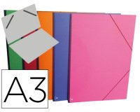 Carpeta planos clairefontaine din a3 con gomas carton gofrado colores surtidos