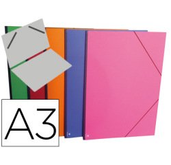 Carpeta planos clairefontaine din a3 con gomas carton gofrado colores surtidos
