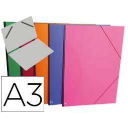 Carpeta planos clairefontaine din a3 con gomas carton gofrado colores surtidos